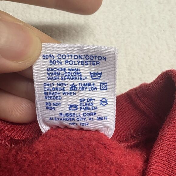 Disney Vintage Crewneck Kids 10-12 Red Fleece Graphic Pullover - Picture 4 of 7